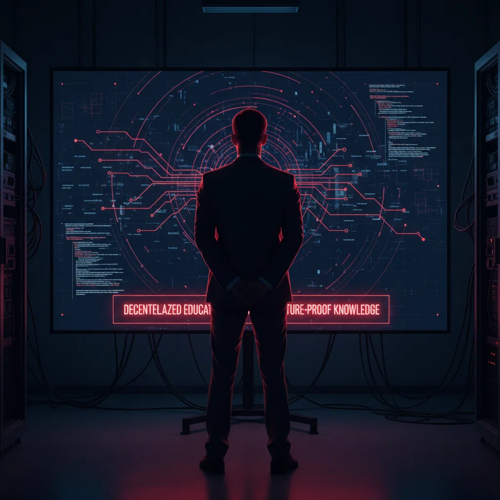 Perfil de mentor especialista em blockchain - figura anônima de costas em frente a tela com código